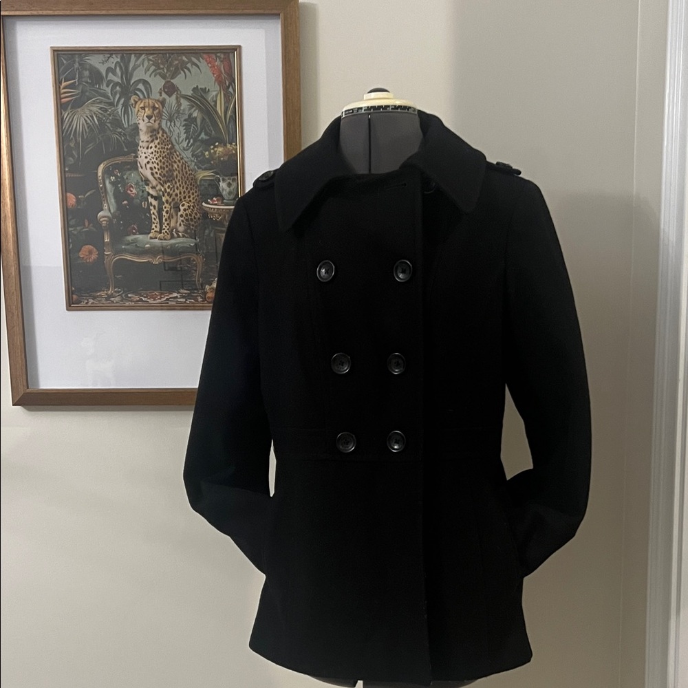 MICHAEL Michael Kors Black Pea Coat - Picture 1 of 7